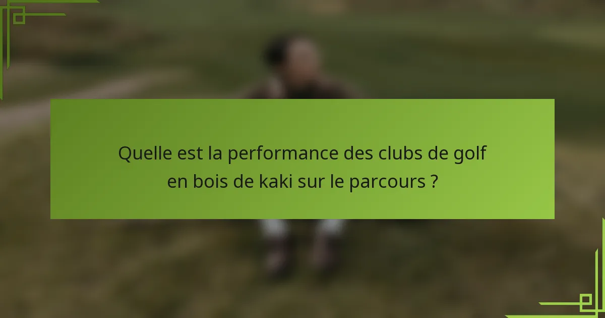 Quelle est la performance des clubs de golf en bois de kaki sur le parcours ?